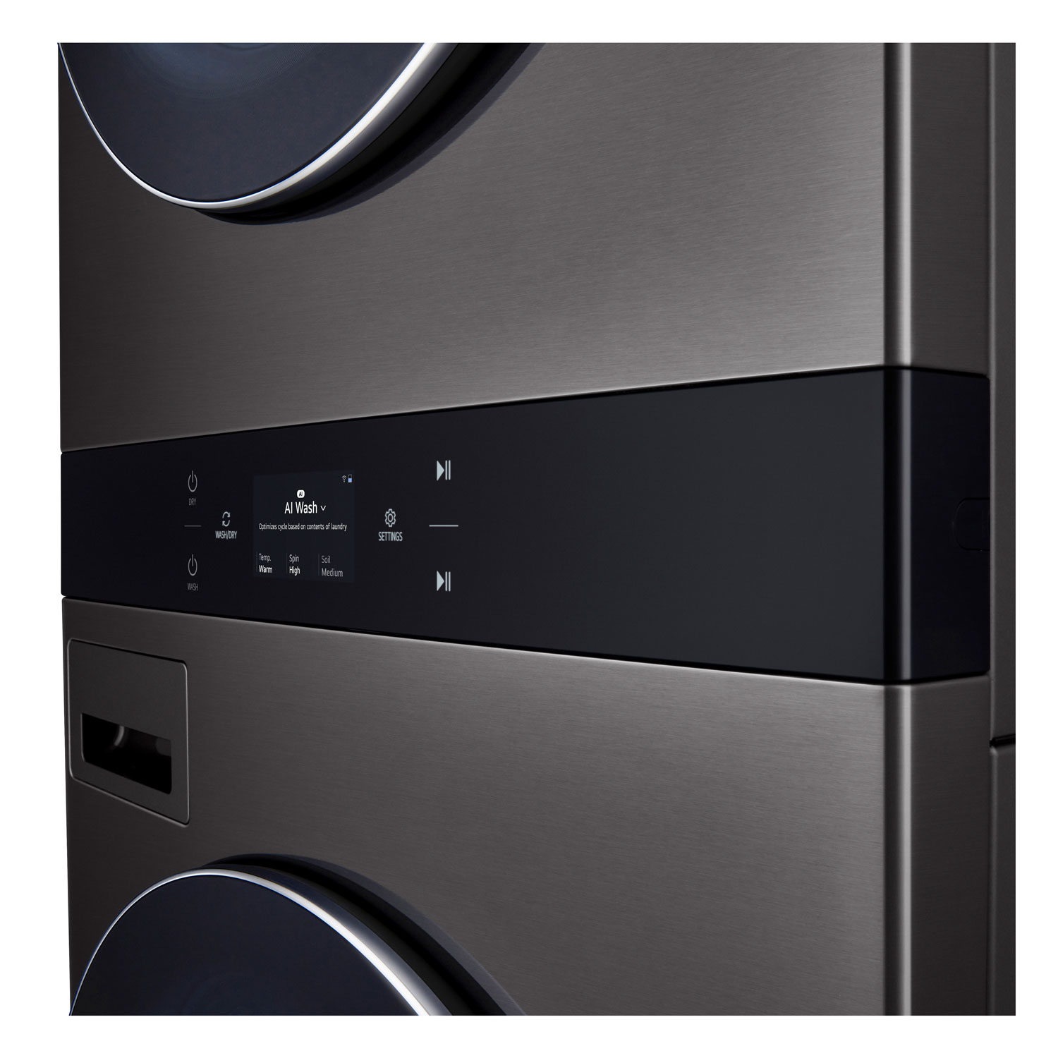 LG WashTower 5.8 Cu. Ft. Electric Washer & 7.4 Cu. Ft. Dryer Combo - Black Stainless