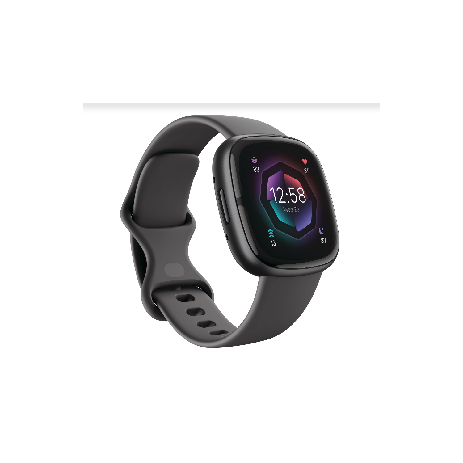 Remis à neuf : montre intelligente Sense 2 de Fitbit, graphite, bracelet gris ombragé