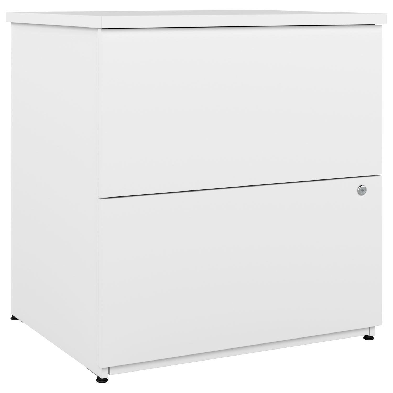 Universel 2-Drawer Locking Filing Cabinet with Tip Guard - White Chocolate