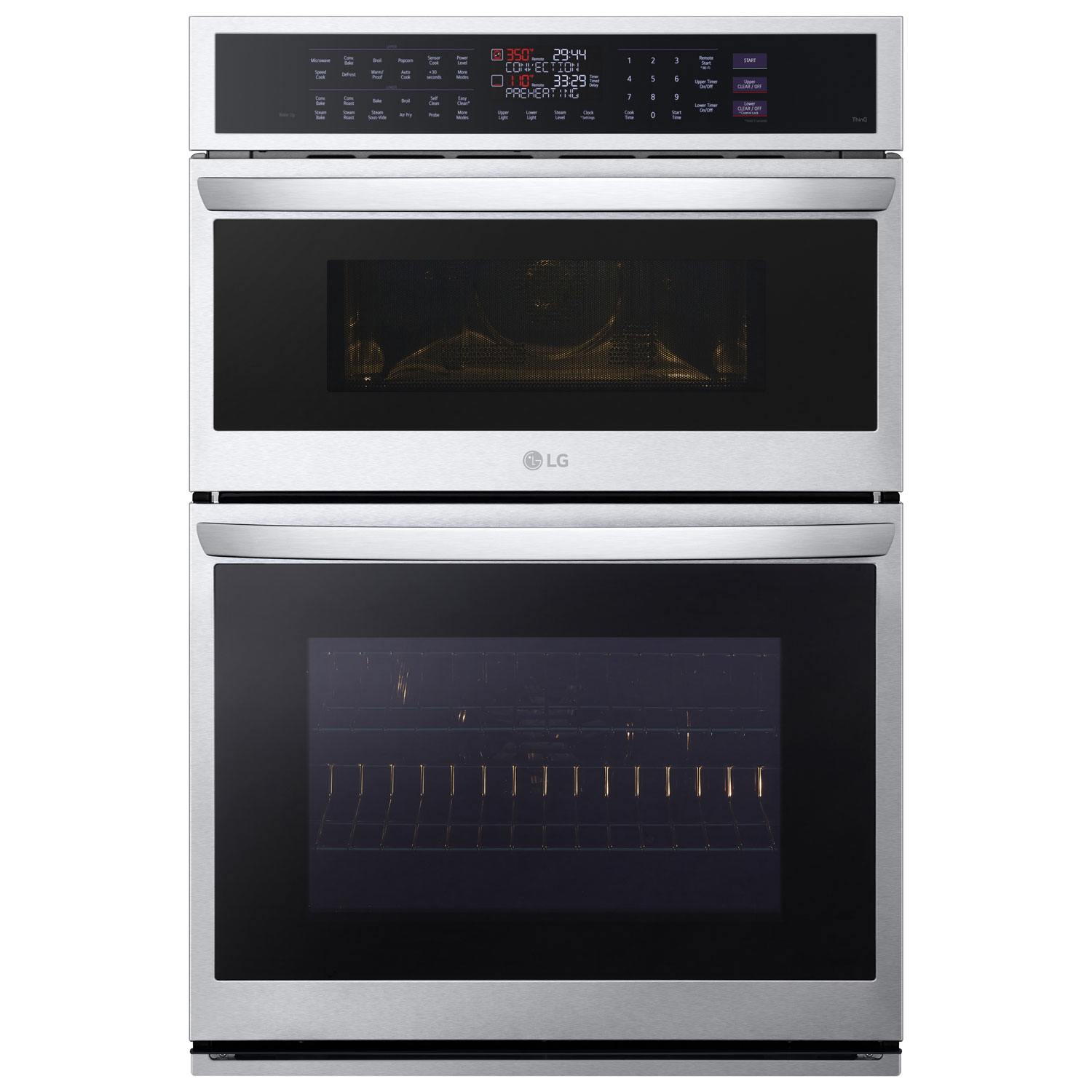 LG 30" True Convection Electric Combination Wall Oven - Smudge Resistant Stainless Steel