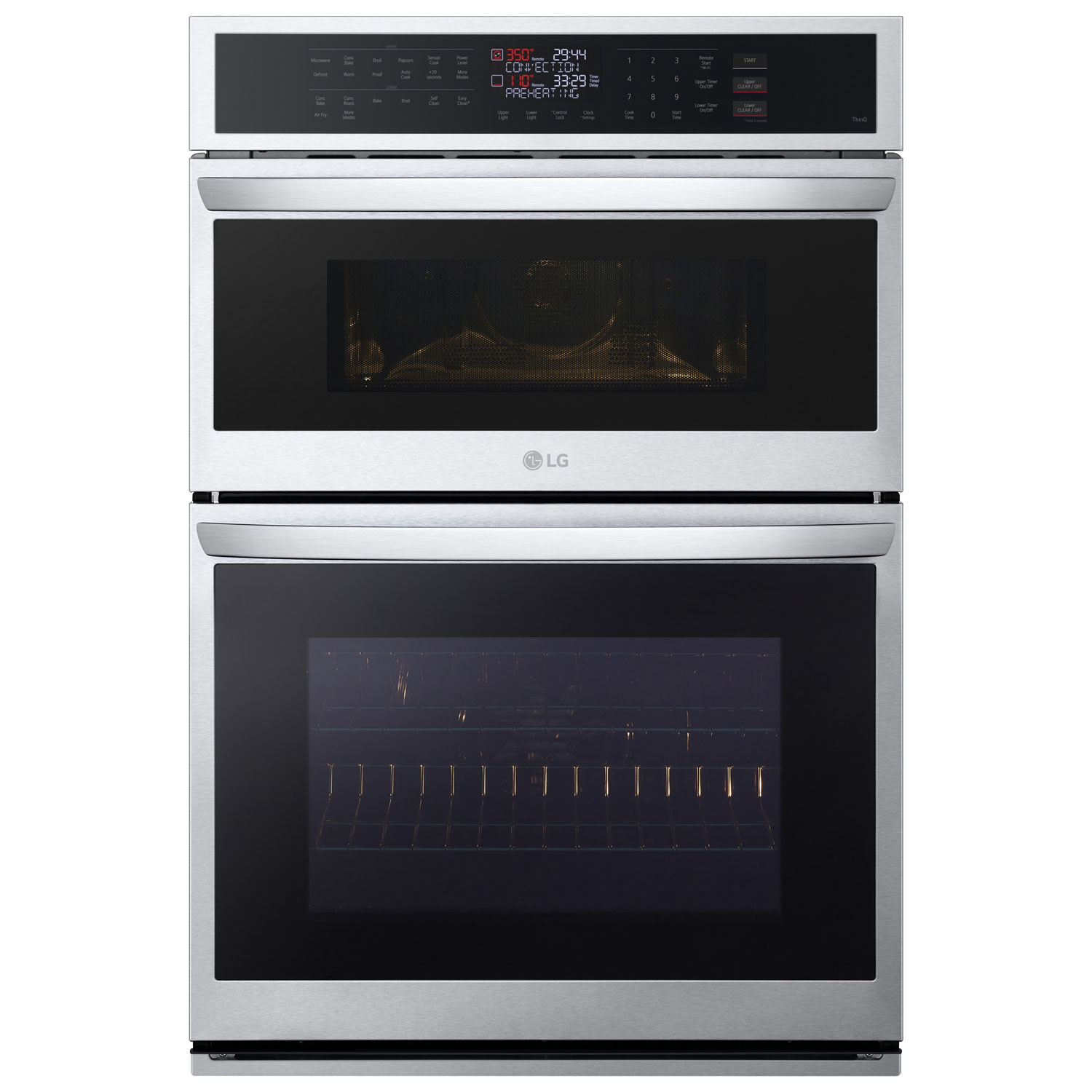 LG 30" Fan Convection Electric Combination Wall Oven - Smudge Resistant Stainless Steel