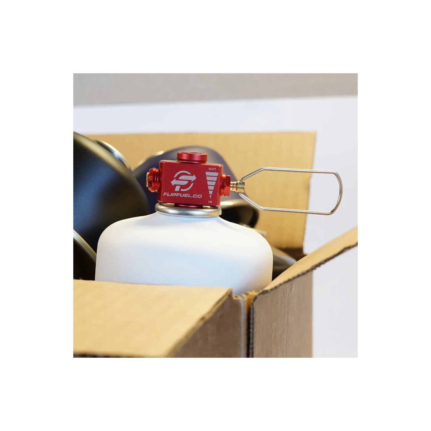 VANNE DE TRANSFERT D'ISOBUTANE FLIPFUEL | dispositif de transfert de réservoir d'isobutane de gaz de poêle