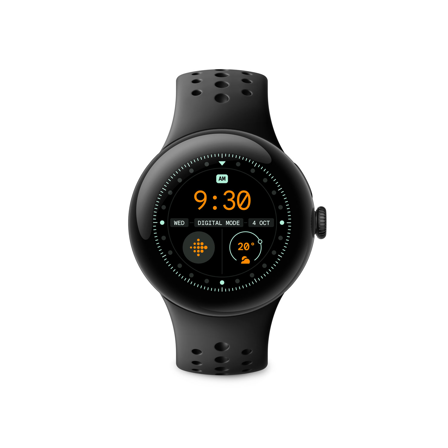 Bracelet sport pour Pixel Watch 2 de Google - Noir volcanique - Petit