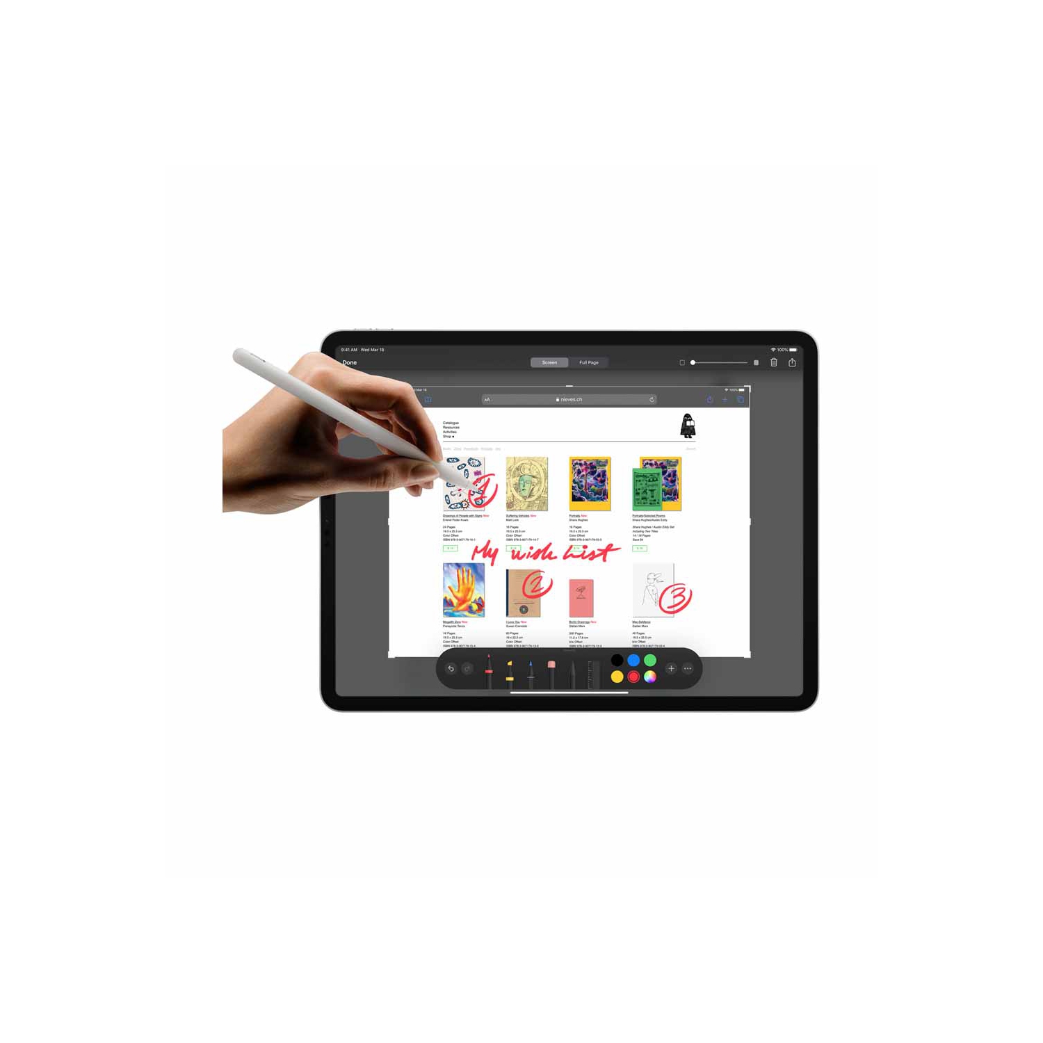 Apple Pencil pour iPad - Blanc - Remis à neuf (État correct)