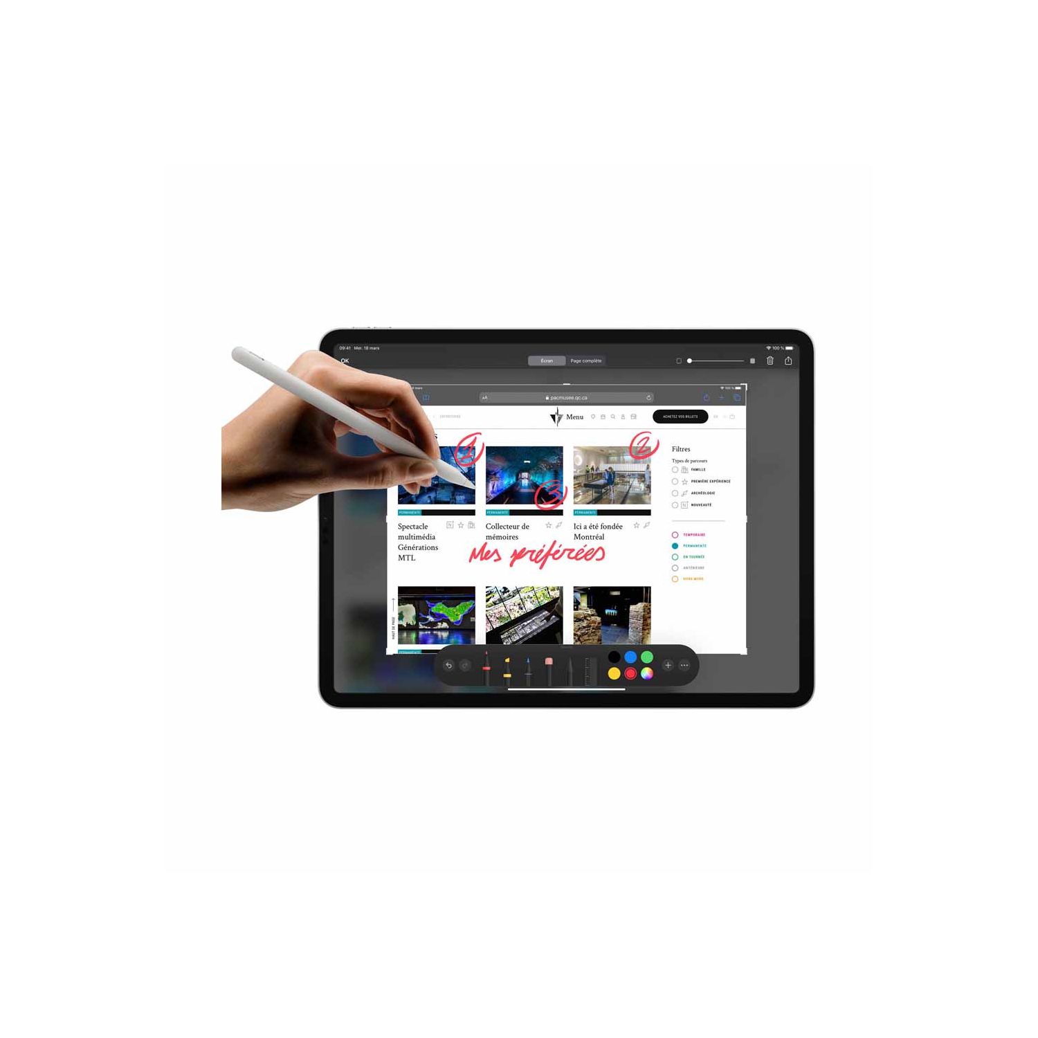 Apple Pencil pour iPad - Blanc - Remis à neuf (État correct)