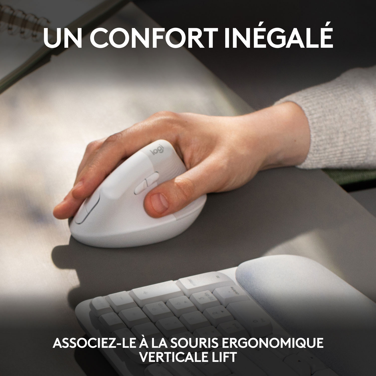 Logitech Wave Keys Wireless Ergonomic Keyboard - Off-White