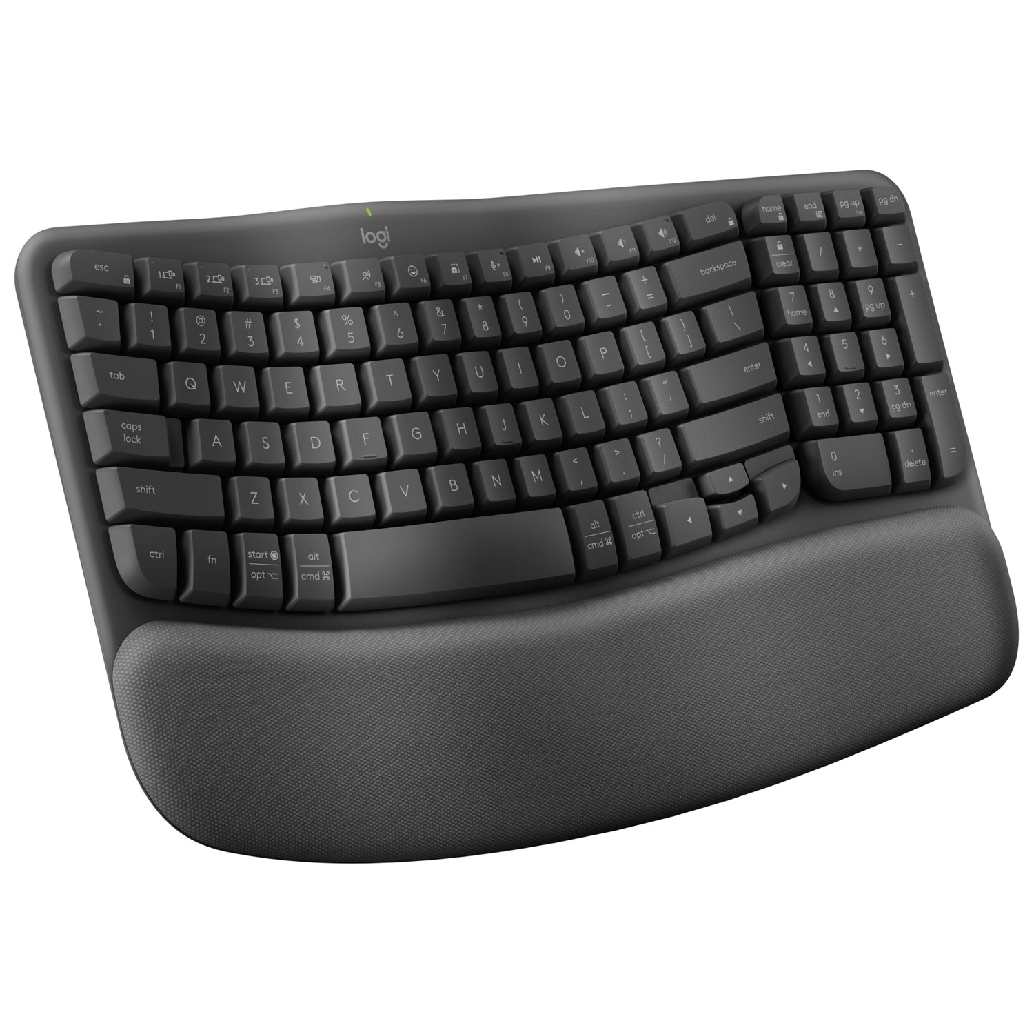 Logitech Wave Keys Wireless Ergonomic Keyboard - Graphite
