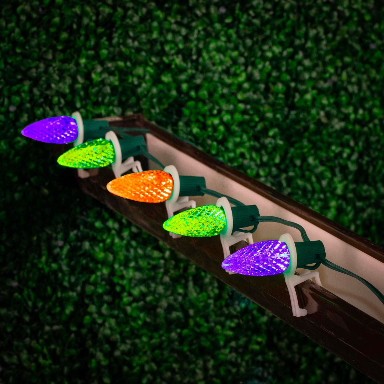 Novelty Lights 25PK C7 LED Faceted Ultra Bright Dimmable Outdoor Christmas Light Replacement Bulbs LED Replacement Bulbs, Led Bulbs, Outdoor Light