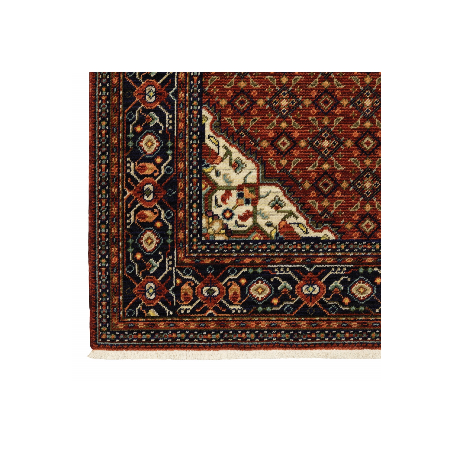 World Menagerie Tapis rouge/orange/noir interieur/exterieur Maser Taille du Tapis Rectangulaire 6 Pi 7 Po x 9 Pi