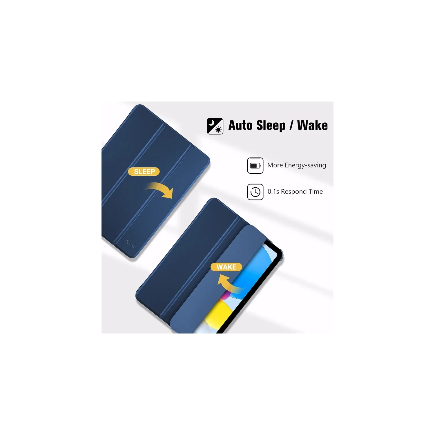 iPad iPad 11th Generation 2025 , 10th Generation 10.9-inch Case - Smart Folio Cover (2022) - Navy