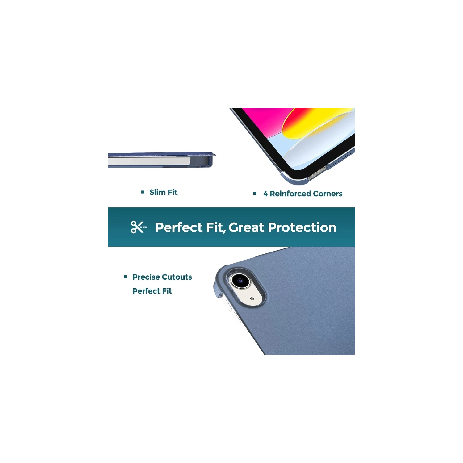 iPad iPad 11th Generation 2025 , 10th Generation 10.9-inch Case - Smart Folio Cover (2022) - Navy