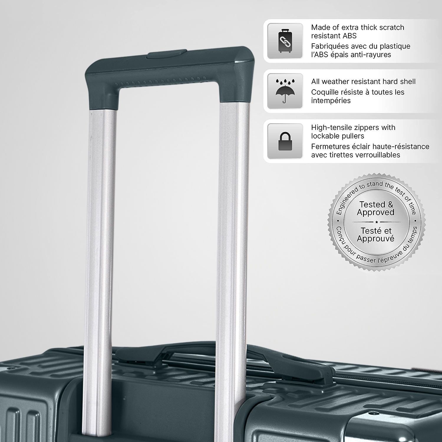 WINGOMART Luggage Lightweight Durable PC+ABS Hardshell, Double Spinner Wheels, TSA Lock - 24in - Deep Sea Green