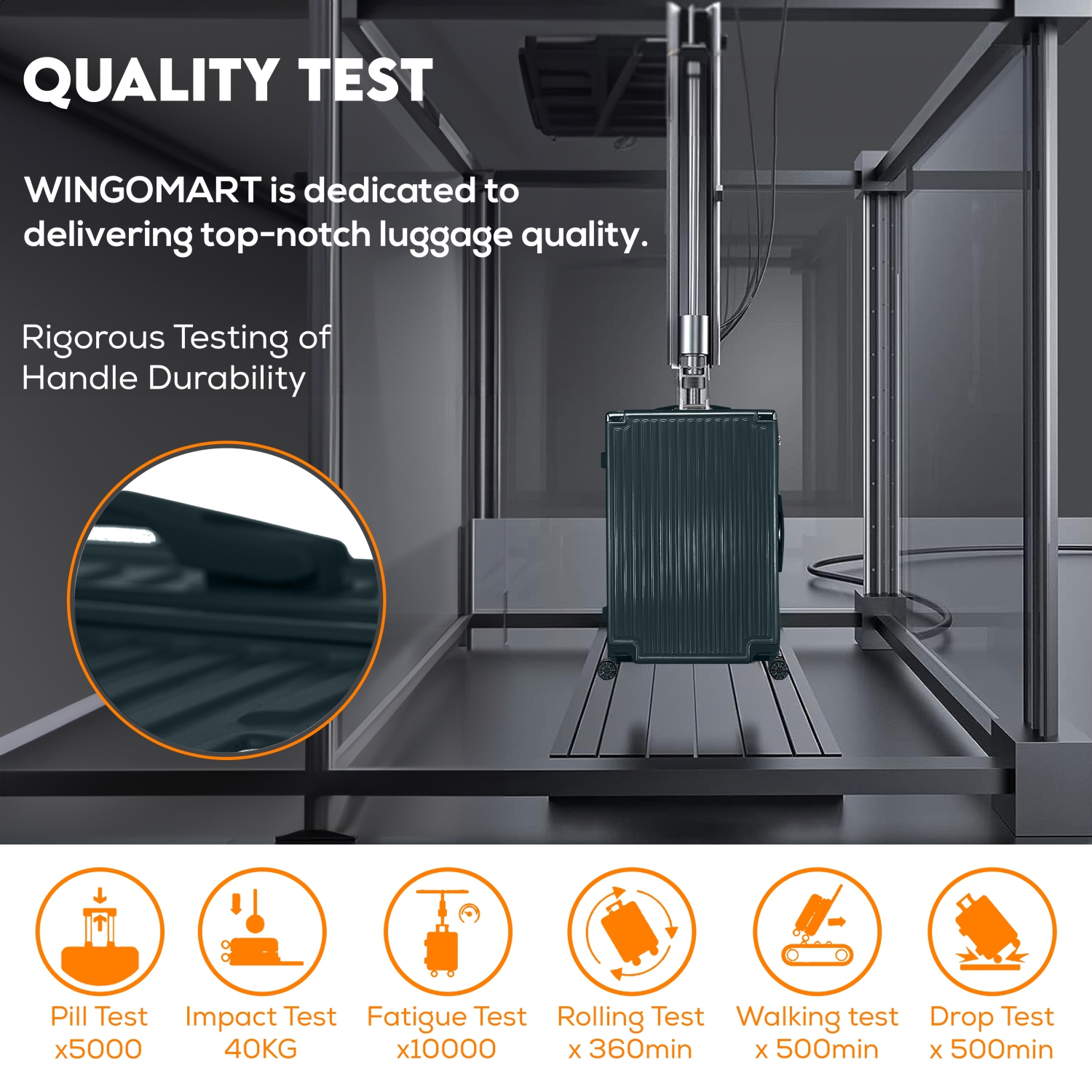 WINGOMART Luggage Lightweight Durable PC+ABS Hardshell, Double Spinner Wheels, TSA Lock - 24in - Deep Sea Green