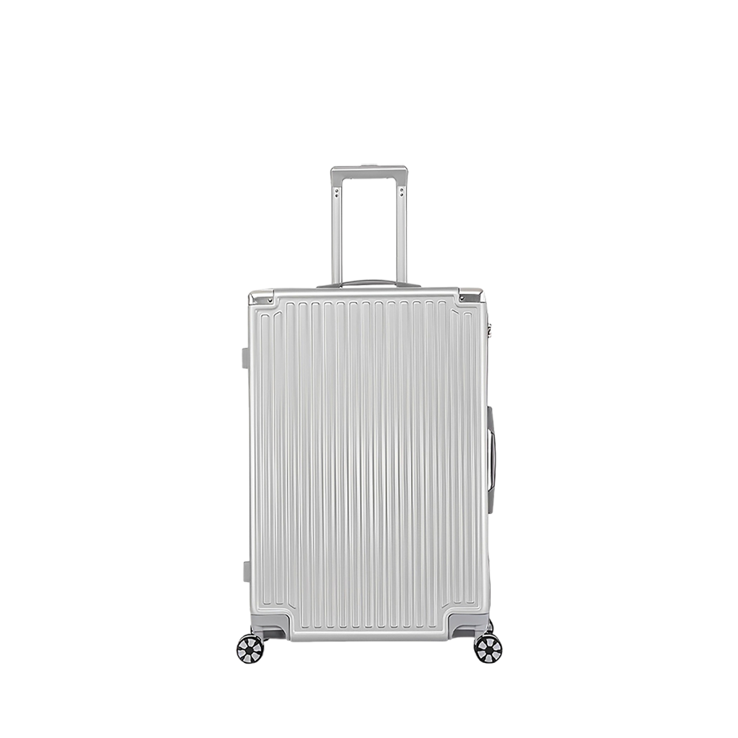 WINGOMART Luggage Lightweight Durable PC+ABS Hardshell, Double Spinner Wheels, TSA Lock - 24in - Silver