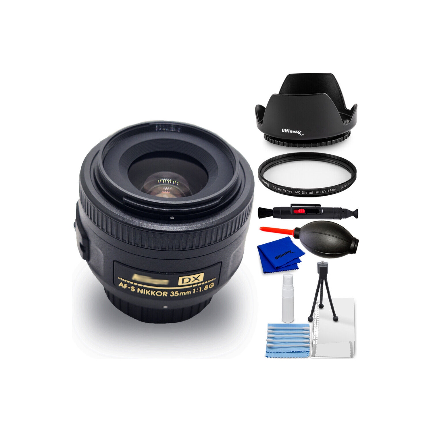 Nikon AF-S DX NIKKOR 35mm f/1.8G Lens - 7PC Accessory Bundle