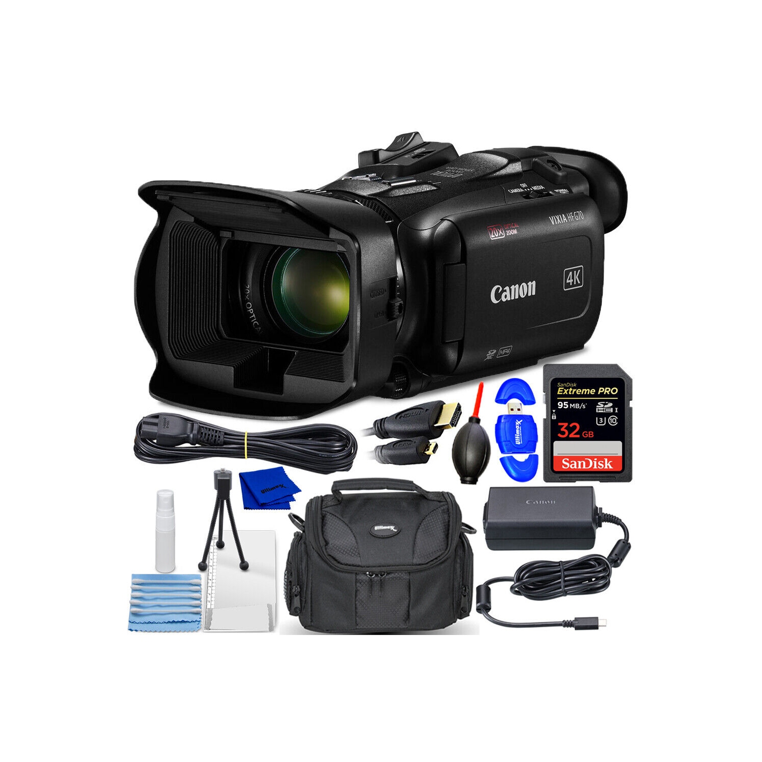 Canon Vixia HF G70 UHD 4K Camcorder 5734C002 - 7PC Accessory Bundle