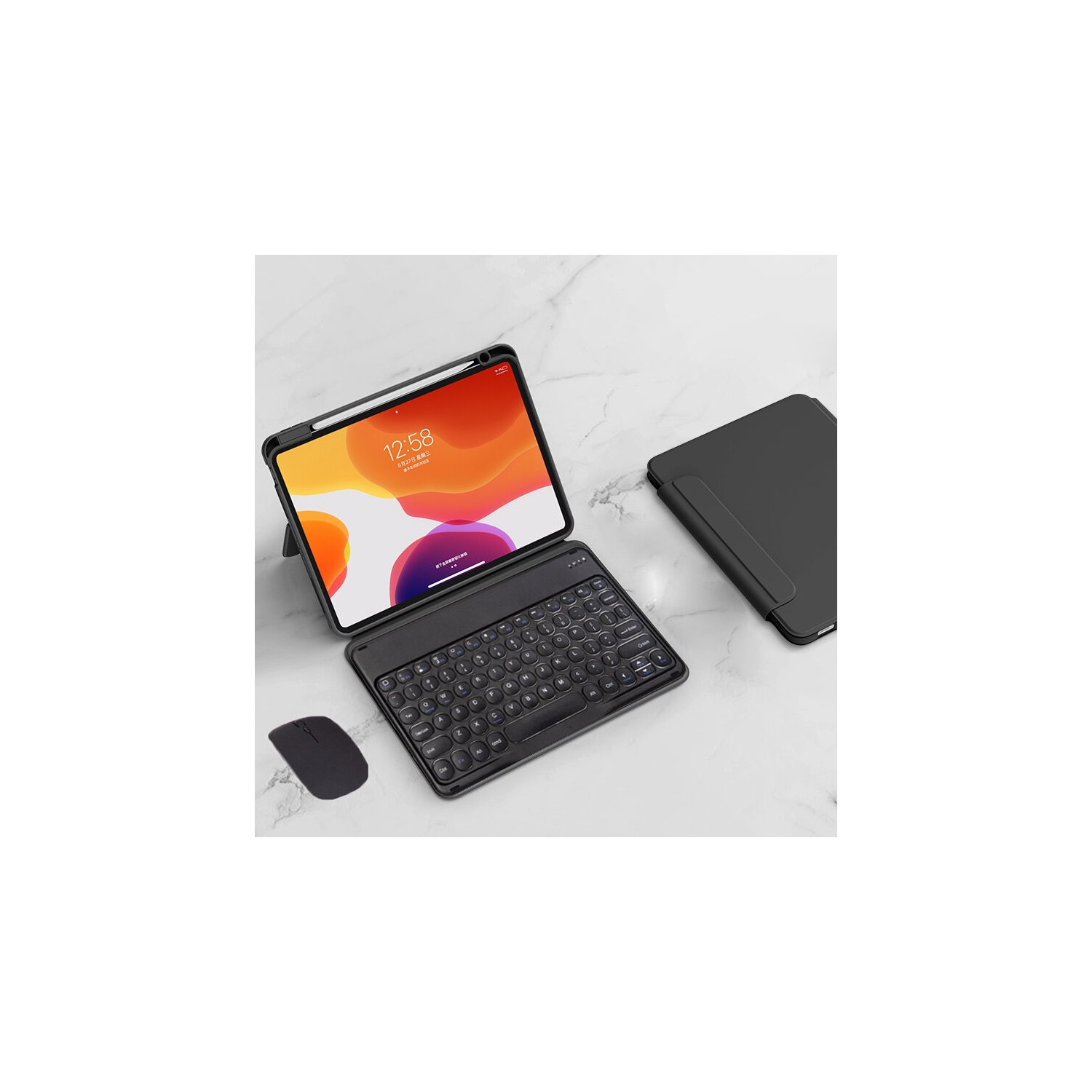 Étui-clavier pour iPad Pro 12,9 2022 6th génération, étui iPad Pro 12,9 avec clavier 5th/4th et 3rd génération - sans fil amovible - avec