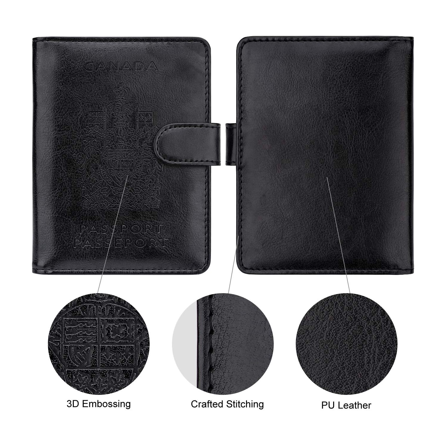 Étui portefeuille de voyage avec porte-passeport et blocage RFID