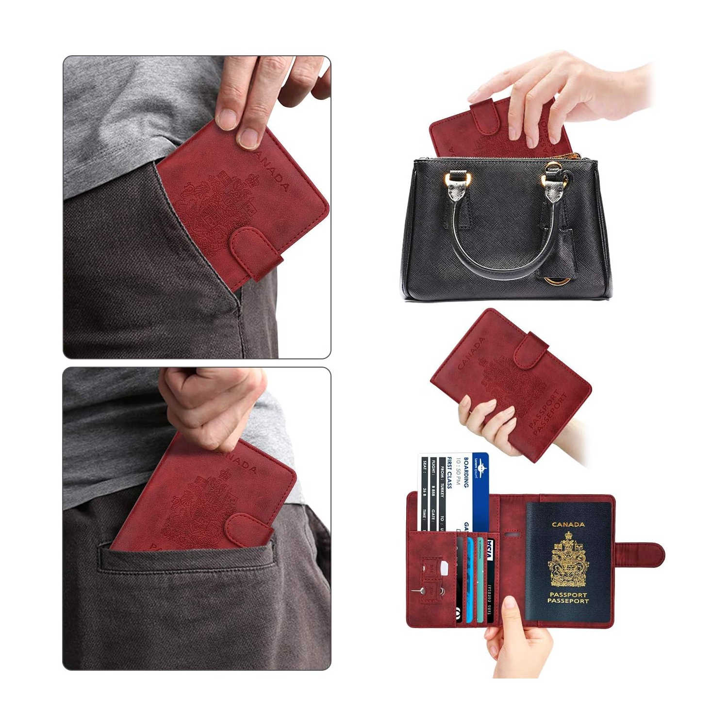 RFID Blocking Passport Holder Travel Wallet Cover Case