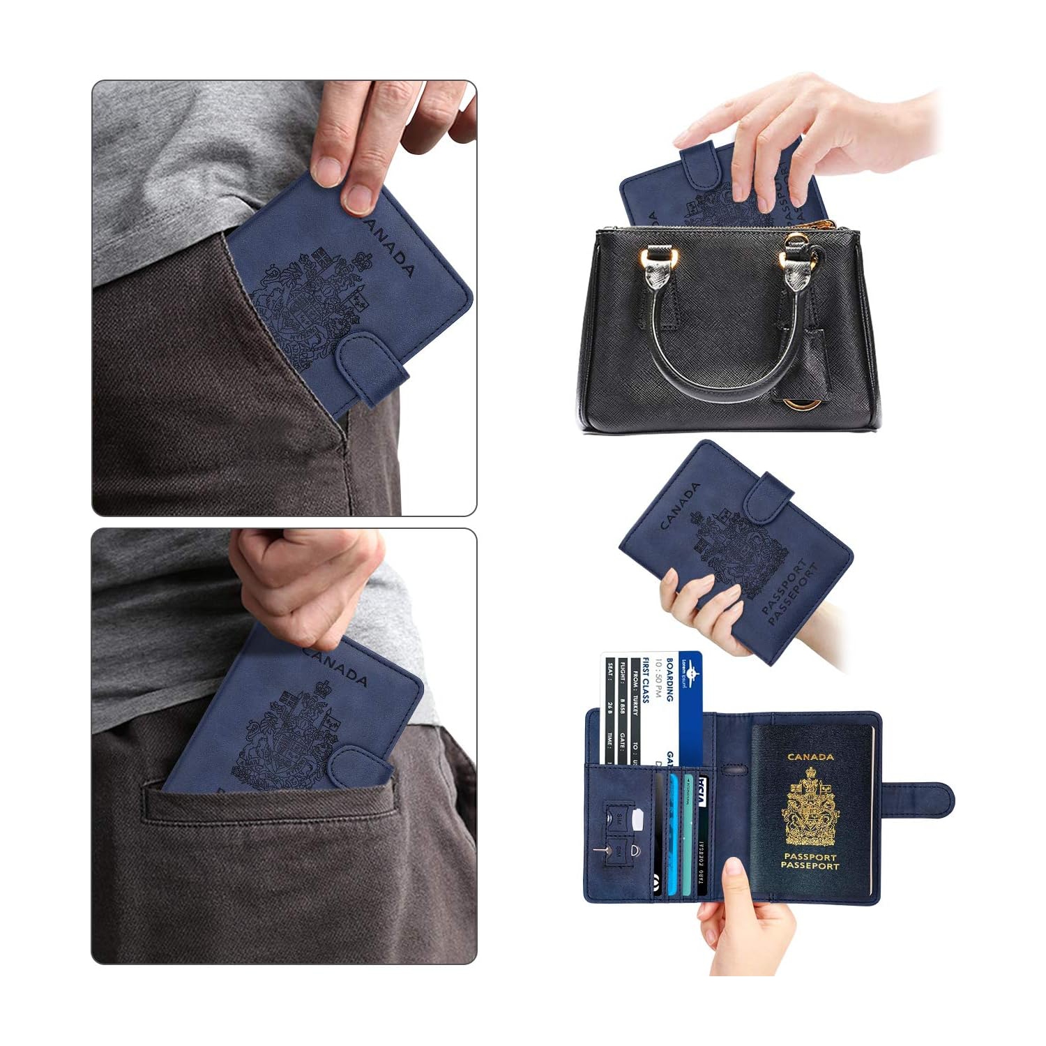 RFID Blocking Passport Holder Travel Wallet Cover Case