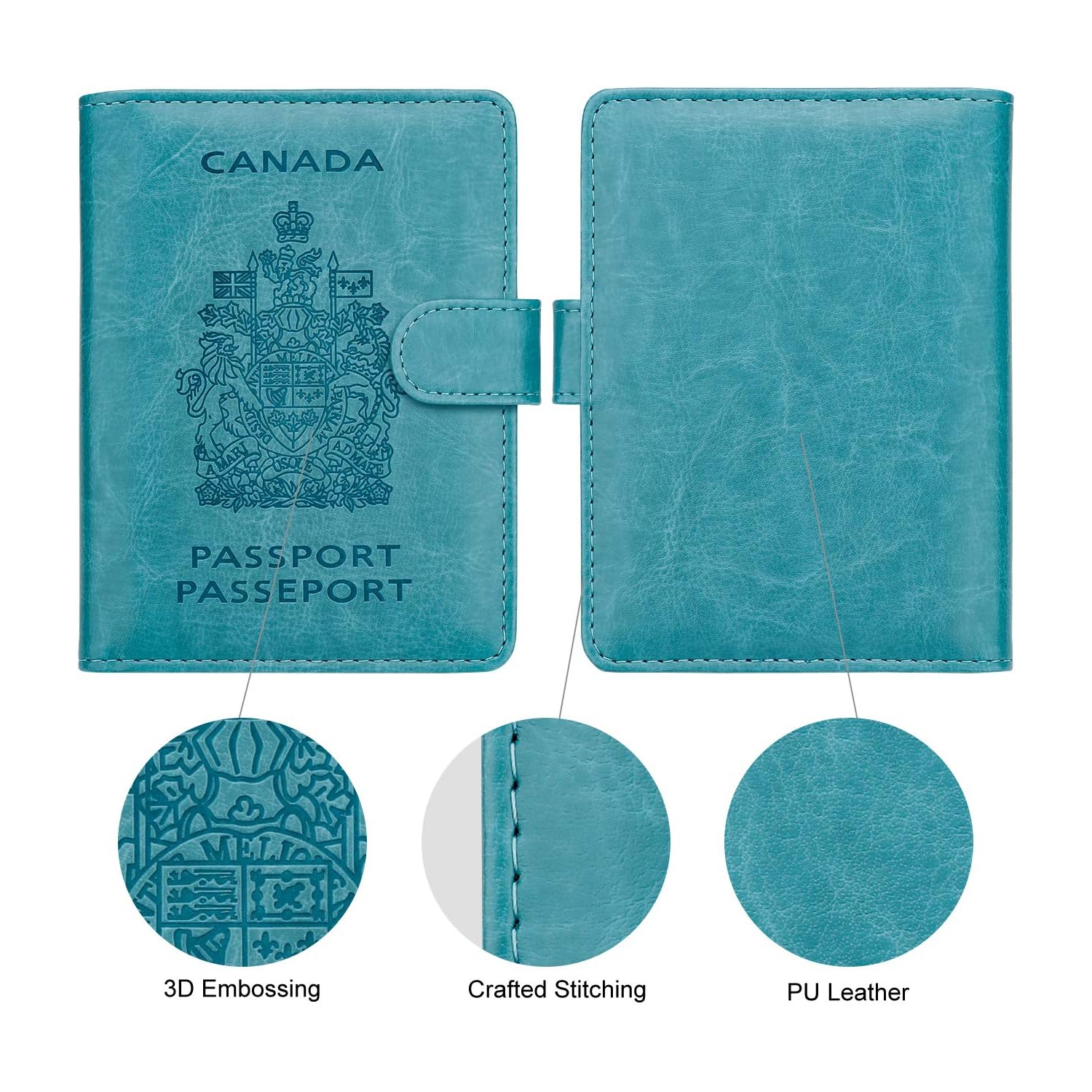 Étui portefeuille de voyage avec porte-passeport et blocage RFID