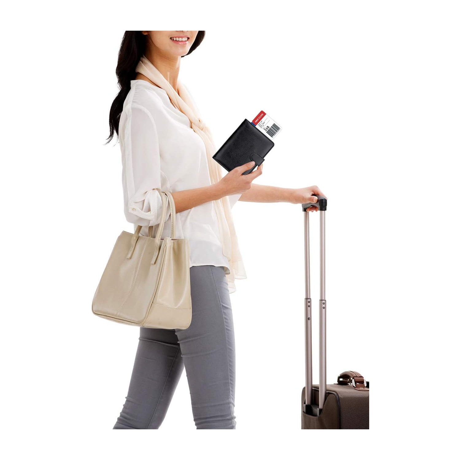 Étui portefeuille de voyage avec porte-passeport et blocage RFID