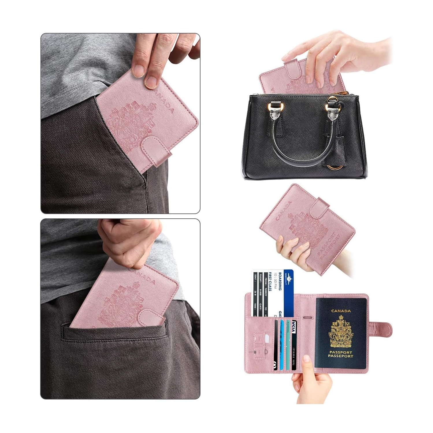 RFID Blocking Passport Holder Travel Wallet Cover Case