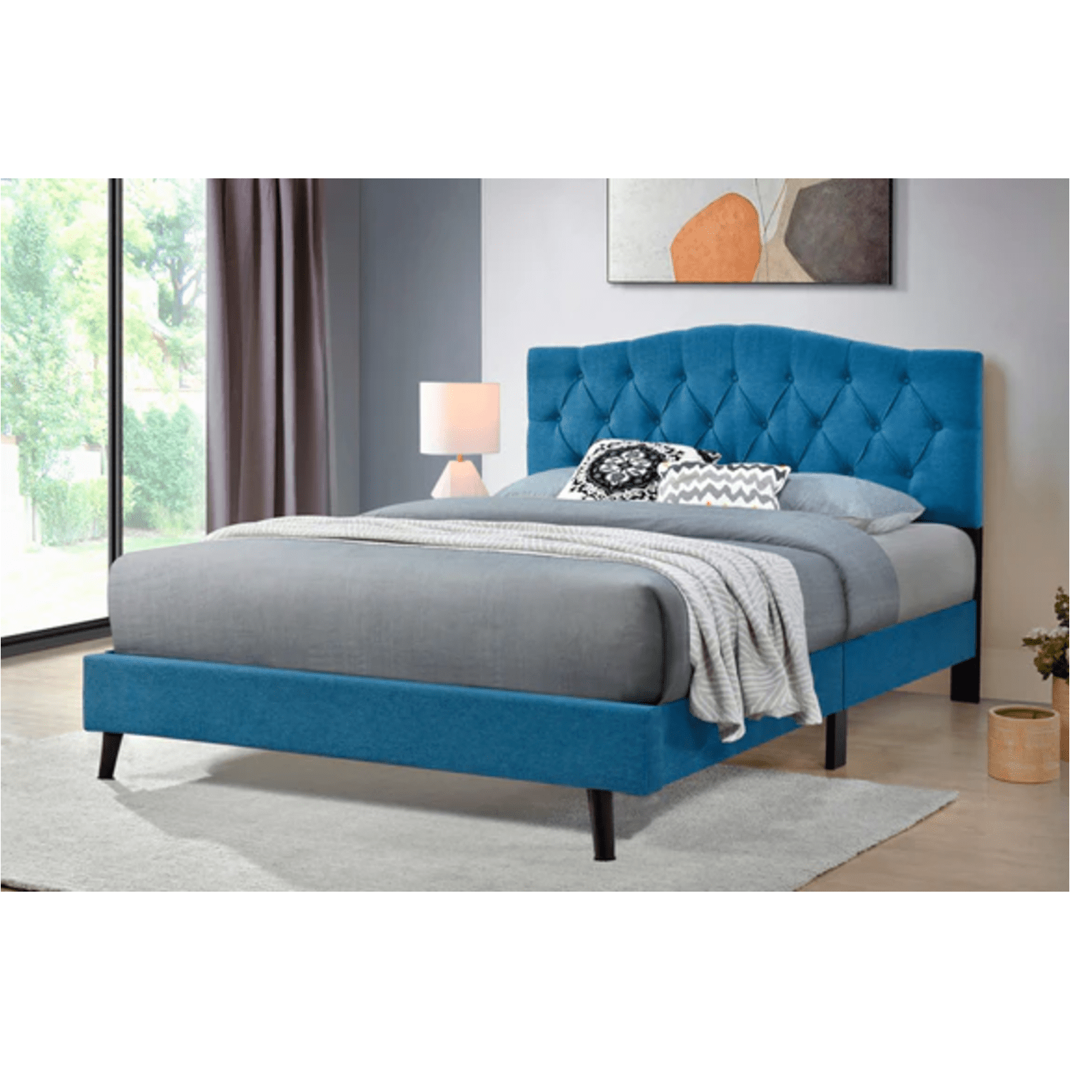 Queensons Sarah Bed (Fabric Blue)