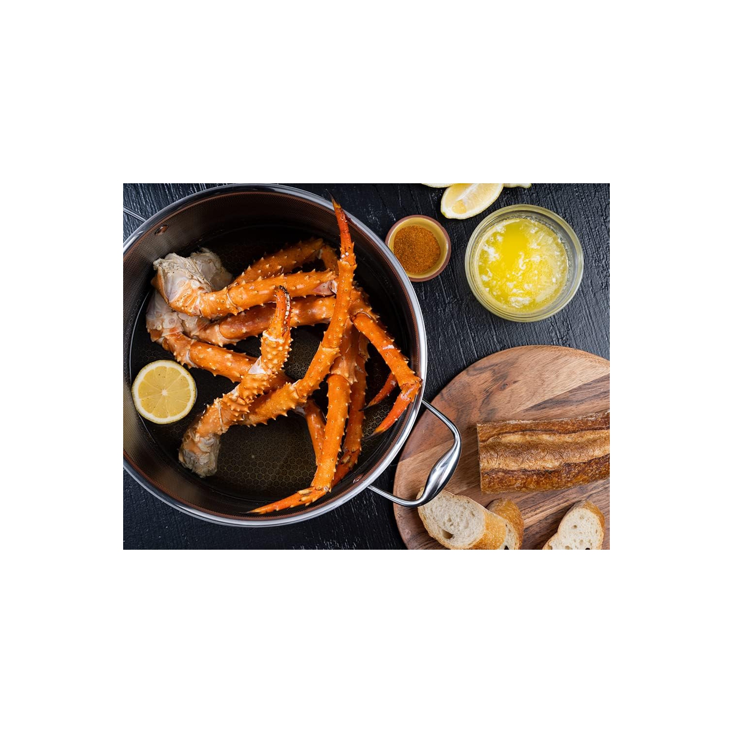 Casserole hybride antiadhésive de 10 pintes avec couvercle HexClad, va au lave-vaisselle et au four, compatible avec toutes les surfaces de cuisson