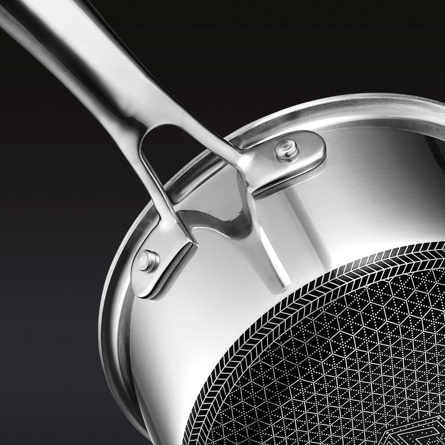 HexClad 1 Quart Hybrid Nonstick Saucepan and Lid, Dishwasher and Oven Friendly, Compatible with All Cooktops