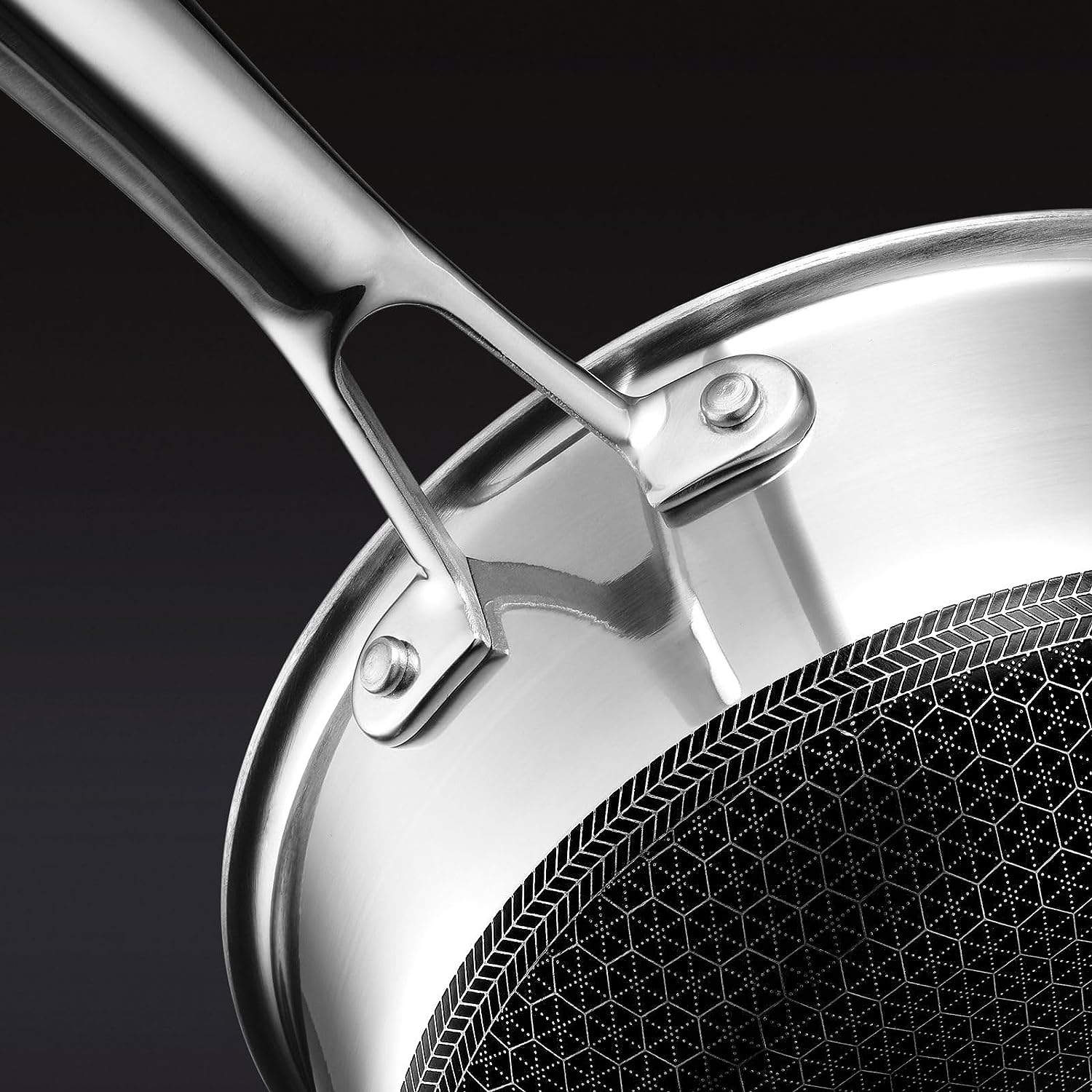 HexClad 2 Quart Hybrid Nonstick Saucepan and Lid, Dishwasher and Oven Friendly, Compatible with All Cooktops