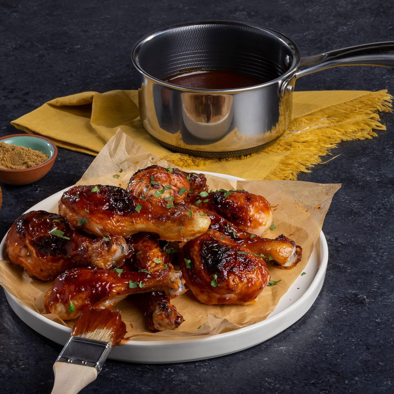 HexClad 2 Quart Hybrid Nonstick Saucepan and Lid, Dishwasher and Oven Friendly, Compatible with All Cooktops