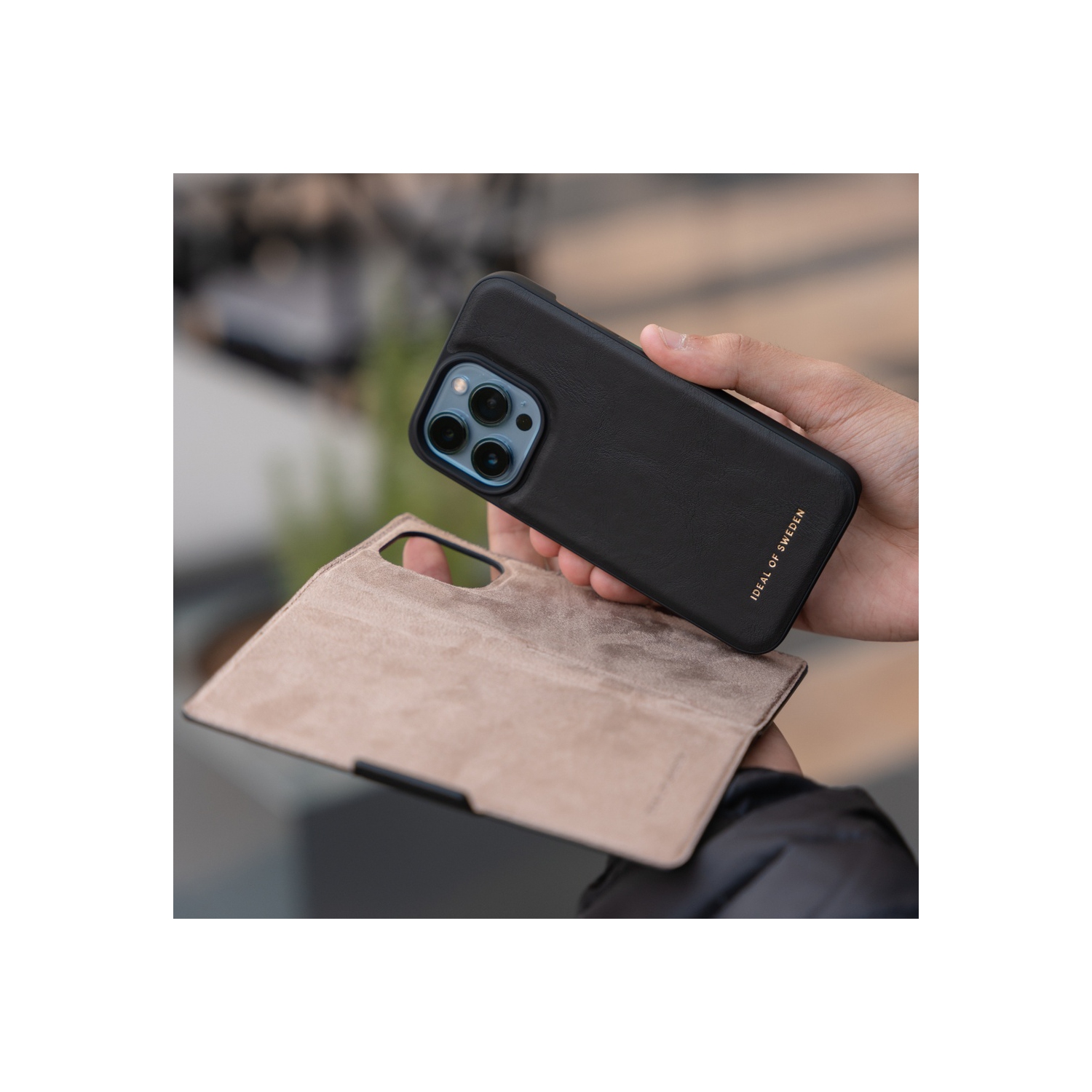 iDeal of Sweden Atelier Wallet Case for iPhone 13 and iPhone 14 ,Intense Black - Open Box