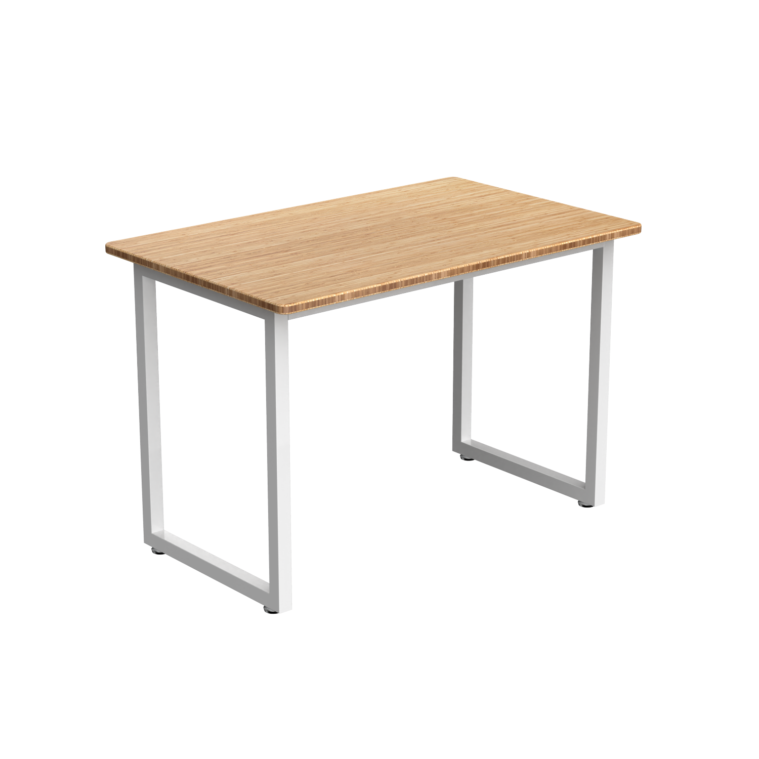 Table d'appoint fixe de Desky – Dessus en acacia, cadre noir mat, acier robuste, pieds réglables
