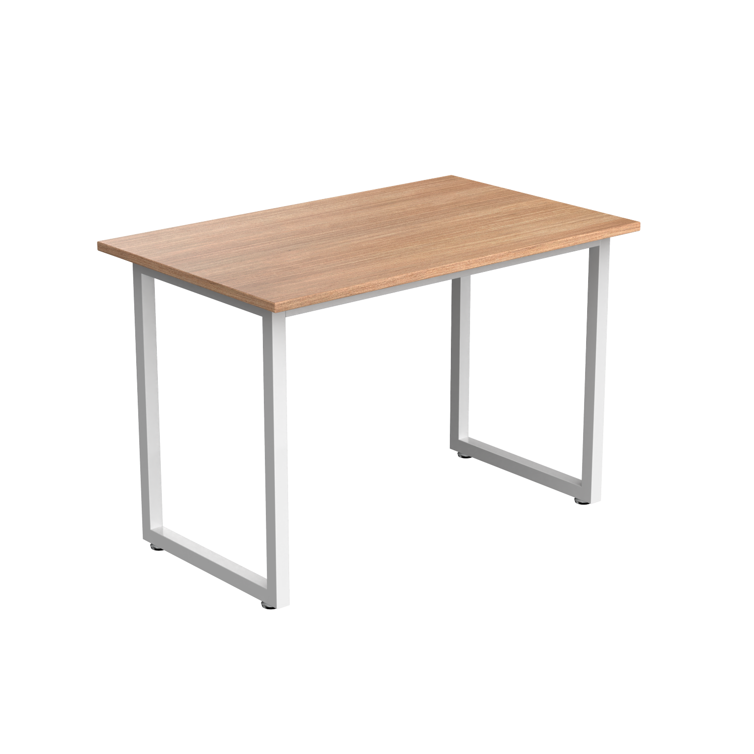 Desky Fixed Office Side Table - Black Top, Grey Frame, Sturdy Steel, Adjustable Feet