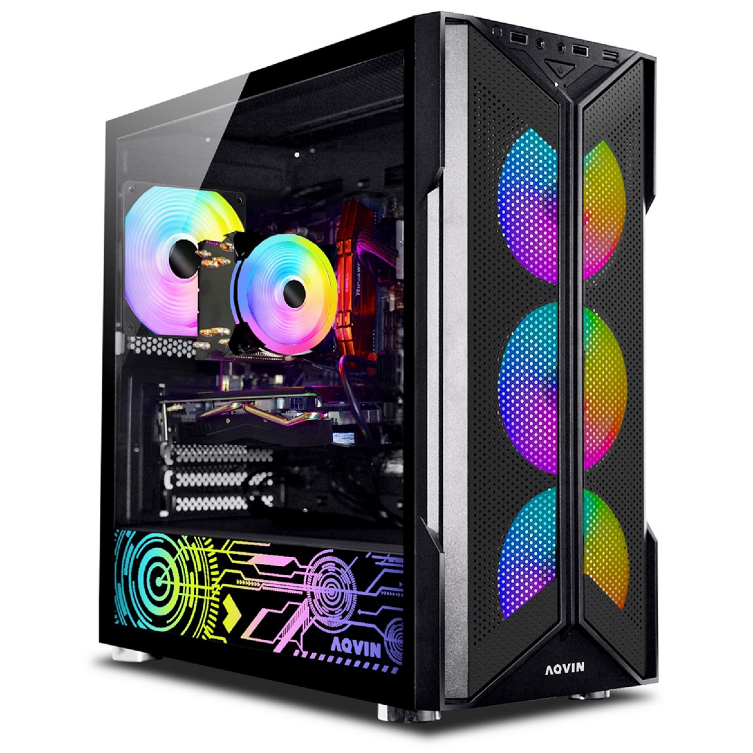 AQVIN-AQ20 Gaming PC Desktop Computer Tower- RGB / Intel Core i7 up to 4.60 GHz, 32GB DDR4 RAM, 1TB SSD, GeForce GTX 1650 4GB, Windows 11 - Only at Best Buy