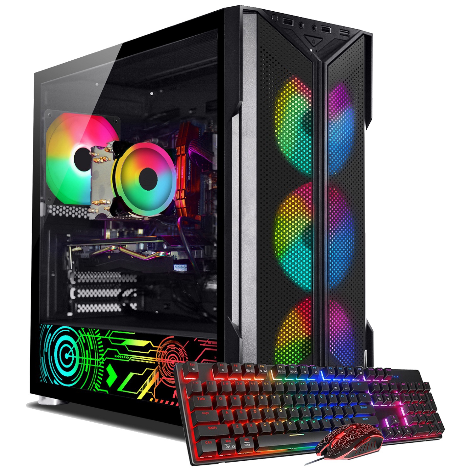 AQVIN-AQ20 Desktop Computer Tower Gaming PC - RGB (Intel Core i7 processor/ 32GB RAM/ 1TB SSD/ AMD RX 580 8GB/ Windows 11) - Only at Best Buy