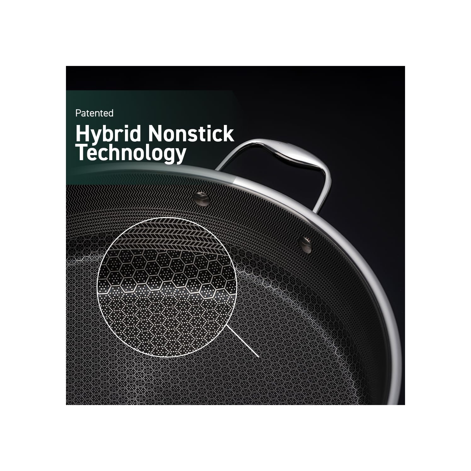 HexClad 7 Quart Hybrid Nonstick Saute Pan, Dishwasher and Oven Friendly, Compatible with All Cooktops