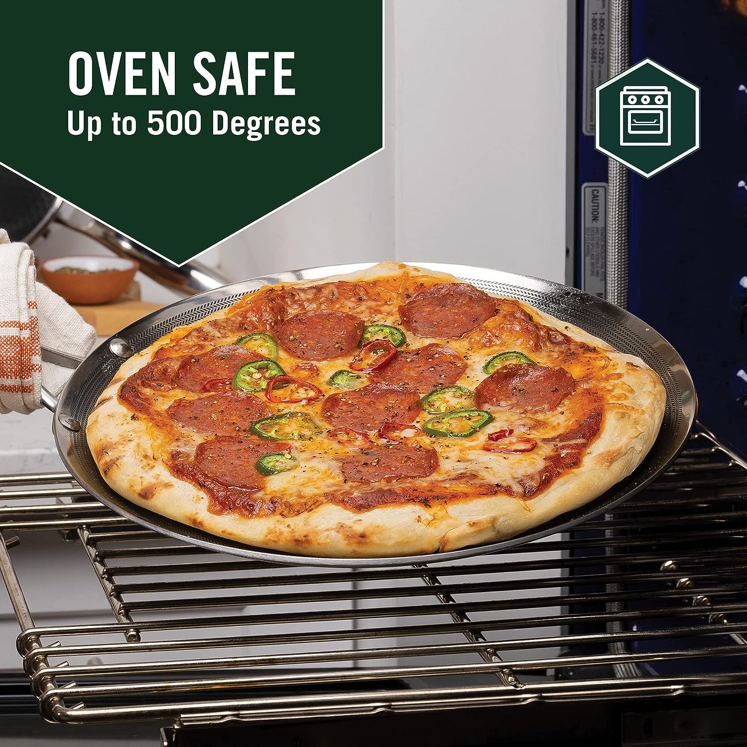 HexClad 12 Inch Hybrid Nonstick Griddle Pan and Lid, Dishwasher and Oven Friendly, Compatible with All Cooktops