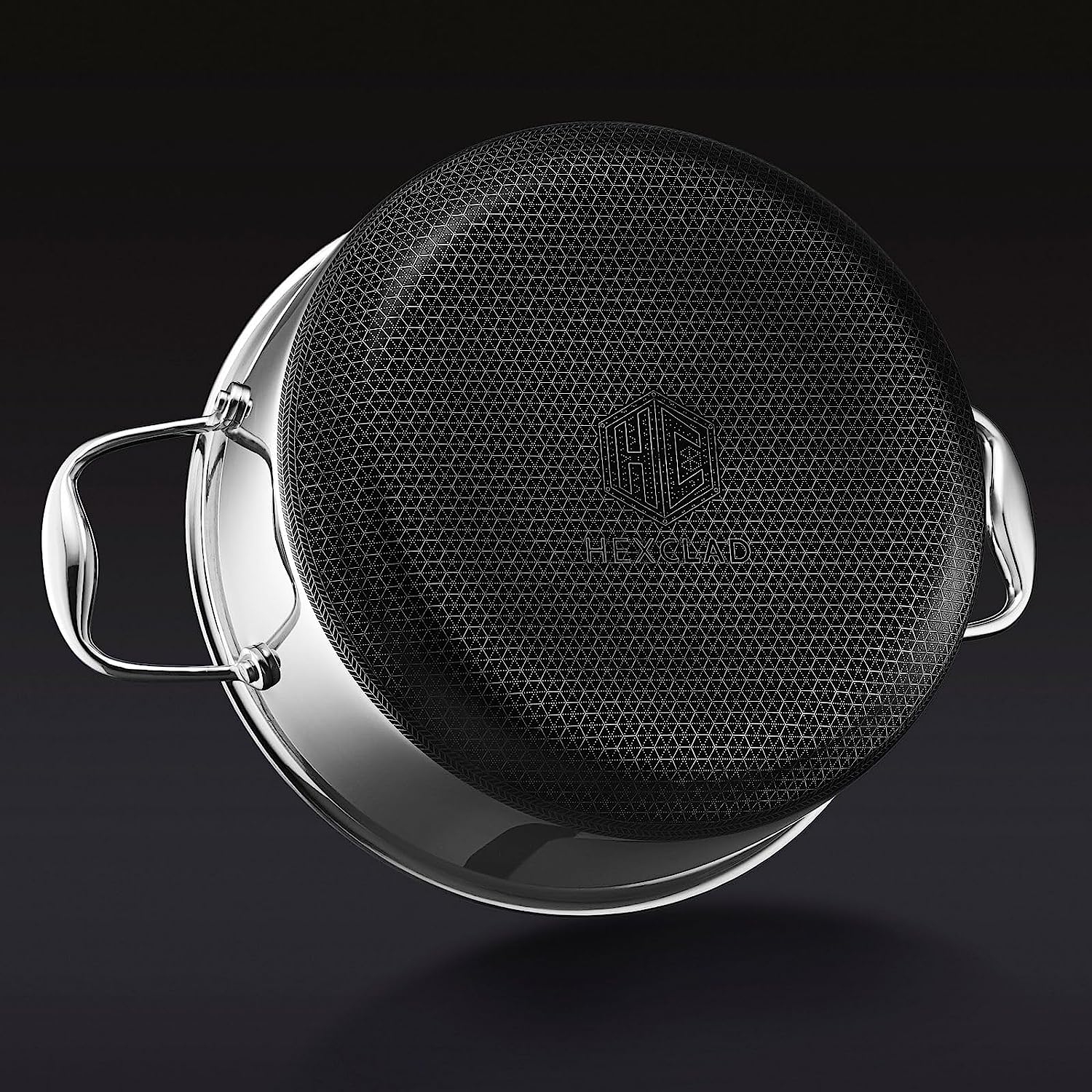 HexClad 5 Quart Hybrid Nonstick Dutch Oven and Lid, Dishwasher and Oven Friendly, Compatible with All Cooktops