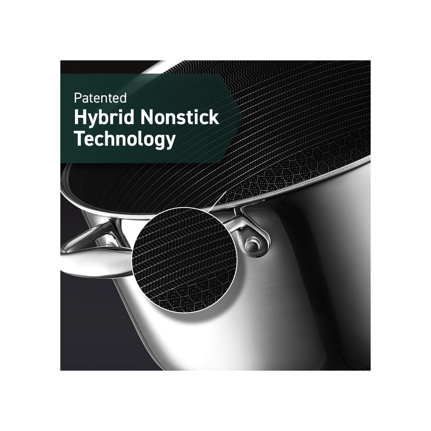 HexClad 5 Quart Hybrid Nonstick Dutch Oven and Lid, Dishwasher and Oven Friendly, Compatible with All Cooktops