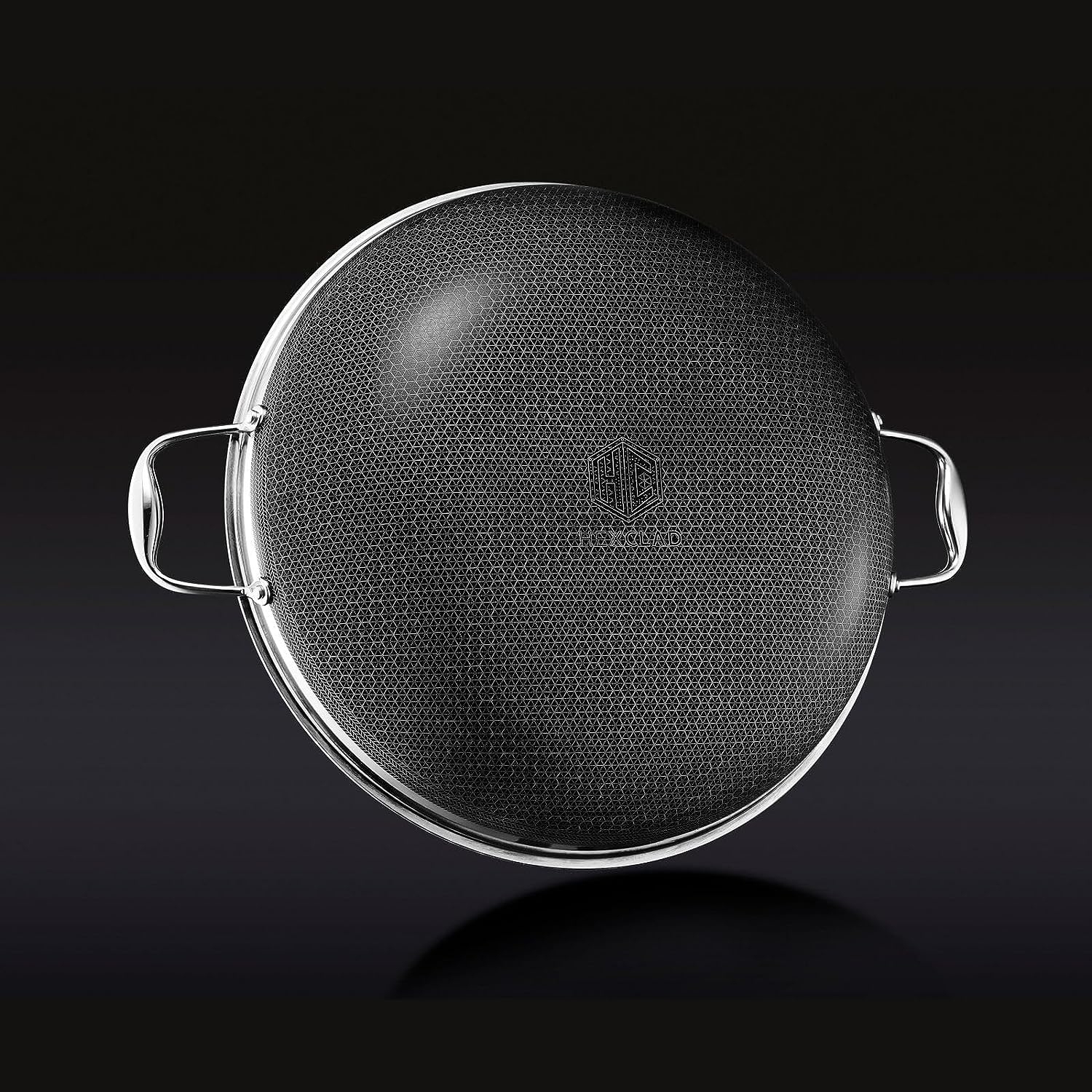 HexClad – wok et couvercle anti-adhésif hybride de 14 po, lavable au lave-vaisselle et au four, compatible avec toutes les surfaces de cuisson