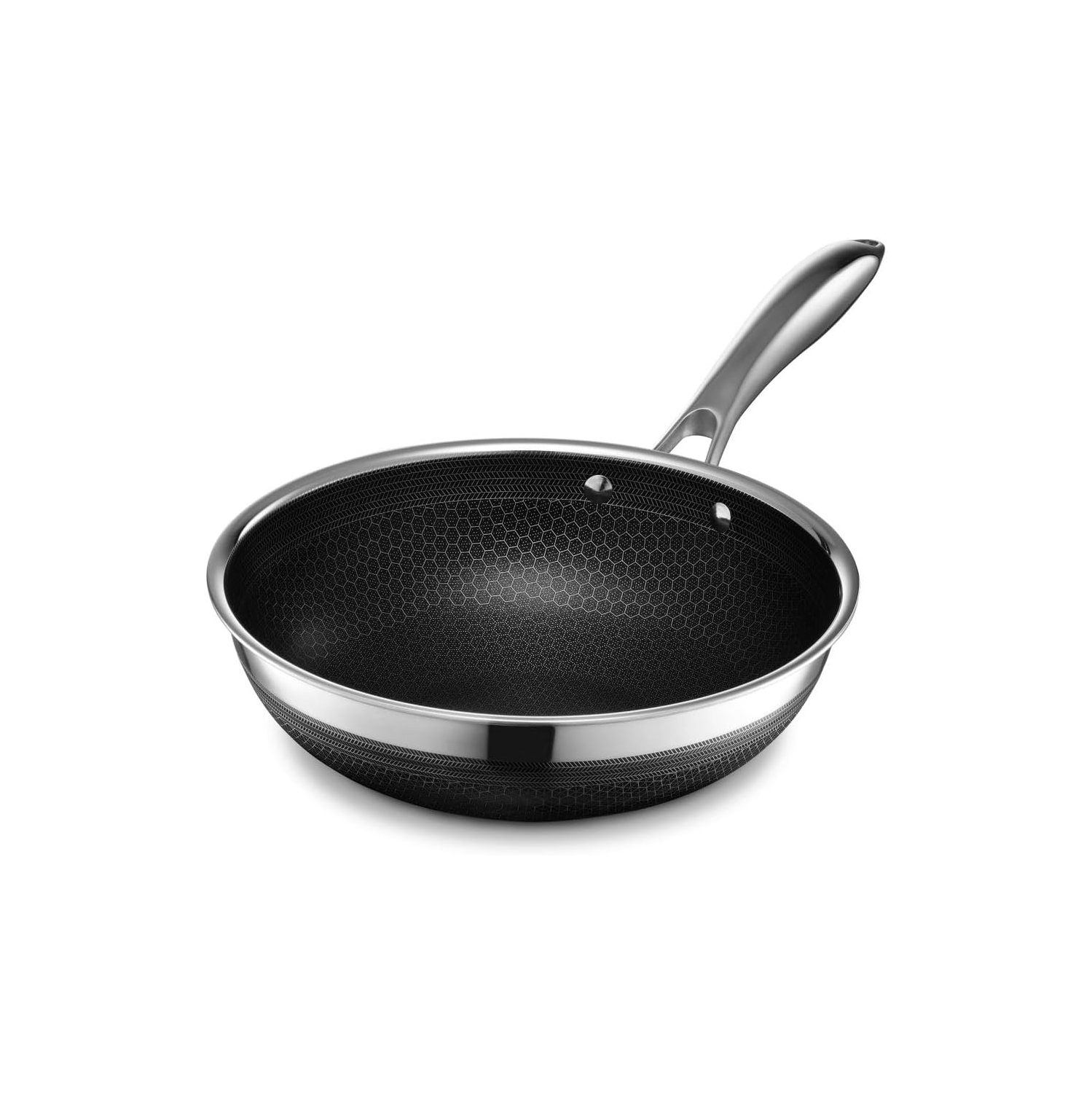 HexClad 10 Inch Hybrid Nonstick Wok, Dishwasher and Oven Friendly, Compatible with All Cooktops