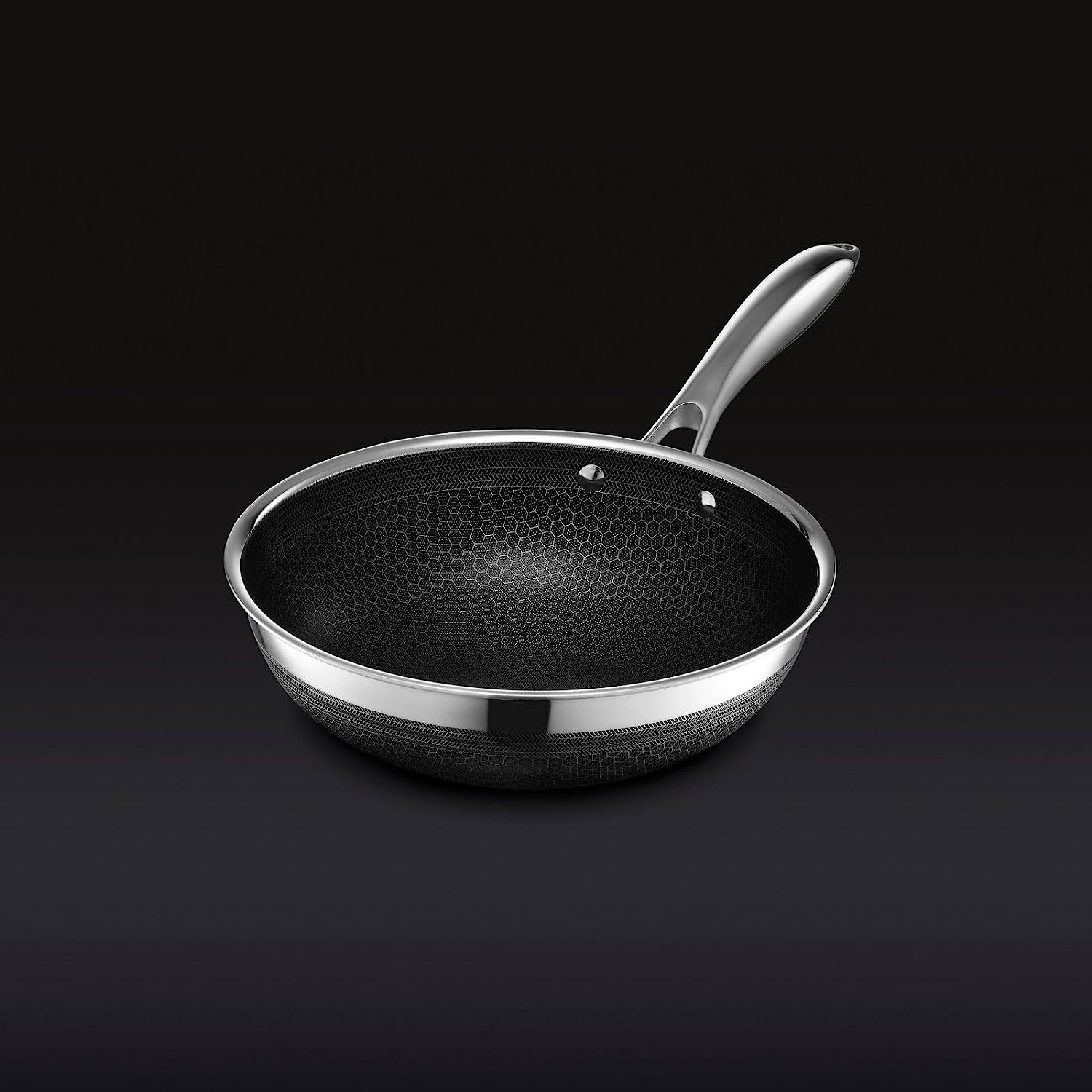 HexClad 10 Inch Hybrid Nonstick Wok, Dishwasher and Oven Friendly, Compatible with All Cooktops