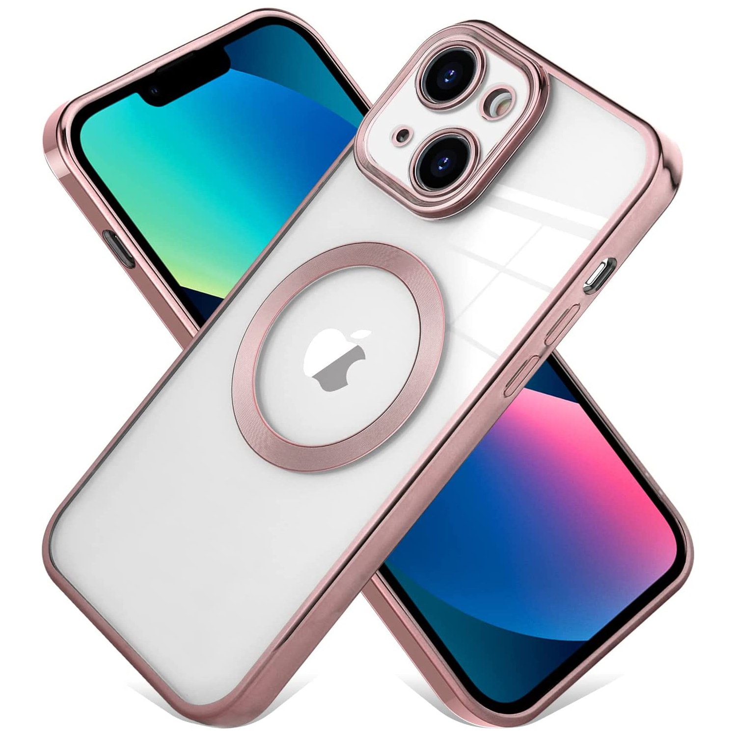 [CSmart] Étui de chargement magnétique hybride sans fil avec MagSafe pour iPhone 12, rose doré