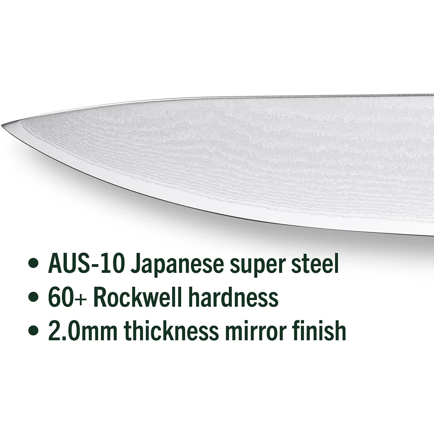 HexClad Cookware 6 Piece Essential Knives Set, Damascus Stainless Steel Blades with Full Tang Pakkawood Handles