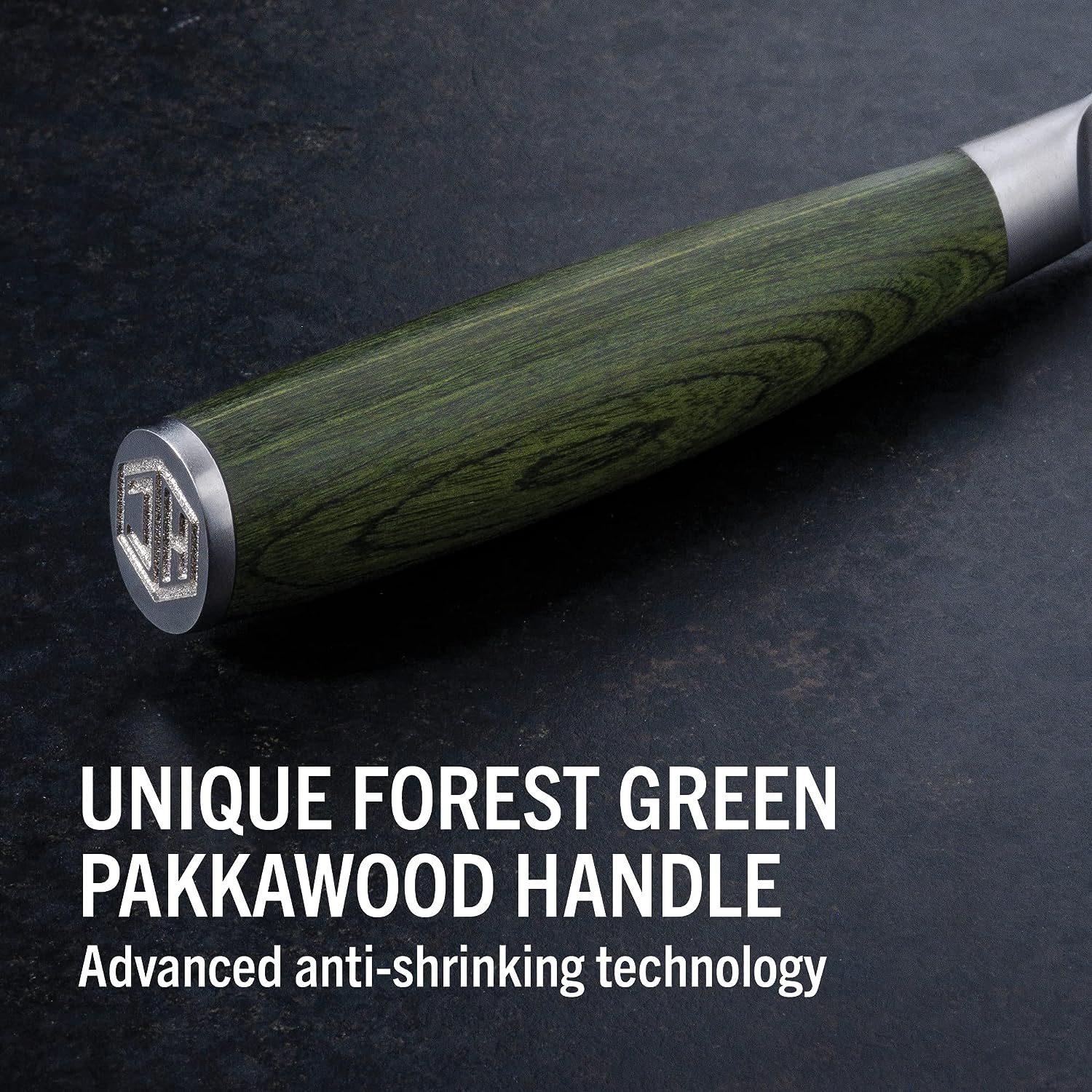 HexClad Cookware 4 Piece Steak Knife Set, Damascus Stainless Steel Blades with Full Tang Pakkawood Handles