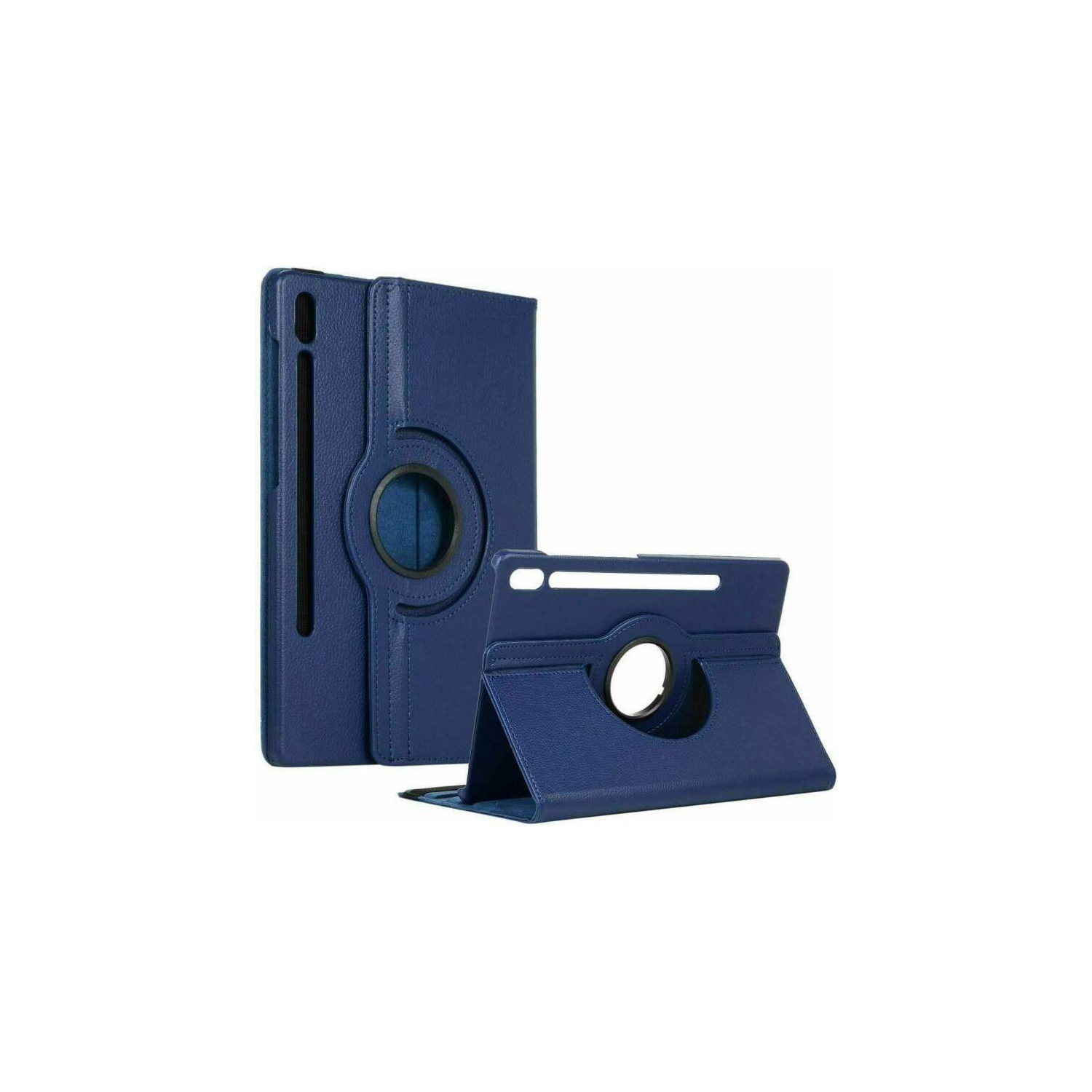 [CSmart] 360 Rotating PU Leather Tablet Case Smart Cover for Samsung Tab S9 / S9 FE 11", X710 / X510, Navy