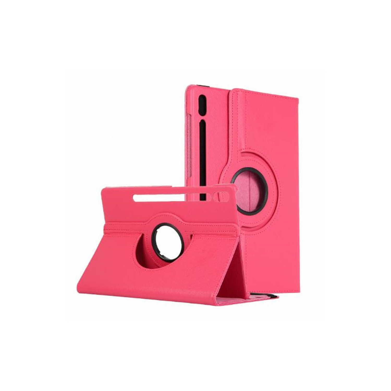 [CSmart] 360 Rotating PU Leather Tablet Case Smart Cover for Samsung Tab S9 / S9 FE 11", X710 / X510, Hot Pink