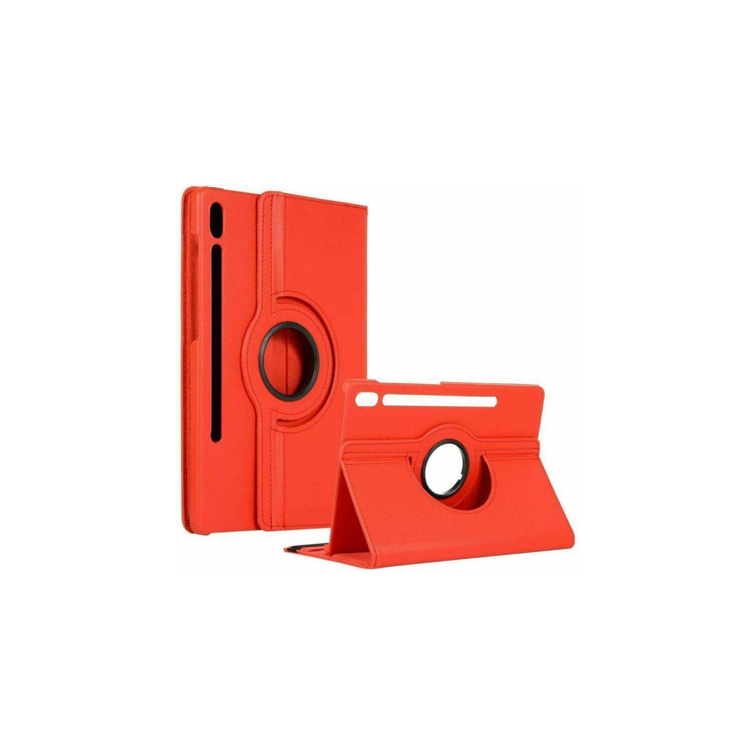 [CSmart] 360 Rotating PU Leather Tablet Case Smart Cover for Samsung Tab S9 / S9 FE 11", X710 / X510, Red